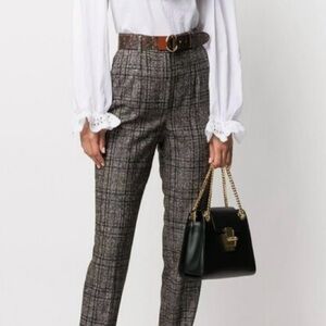 Dolce & Gabbana Brown and Black Trousers with Classic Plaid